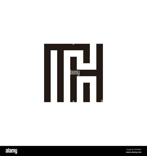 Letter M And H Square Combination Geometric Symbol Simple Logo Vector