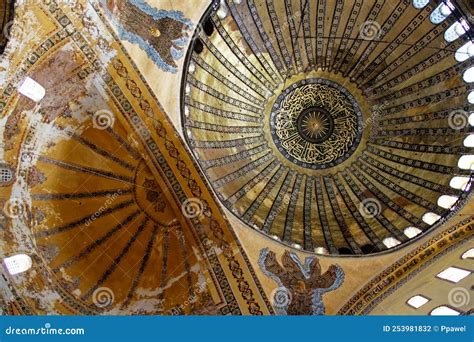 Hagia Sophia Grand Mosque Museum Interior In Istanbul Turkey Editorial