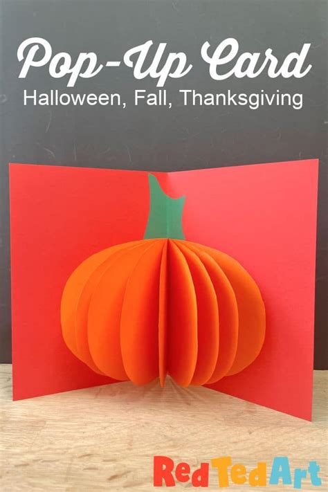 Pop Up Pumpkin Card For Halloween Red Ted Art Paper Crafts