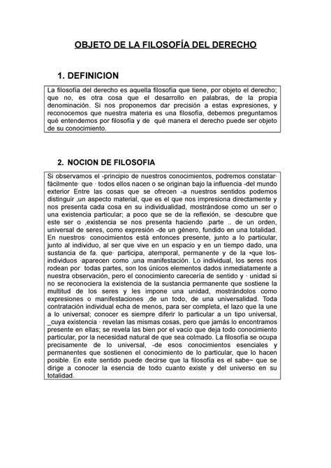 Objeto De La Filosofía Del Derecho Objeto De La FilosofÍa Del Derecho