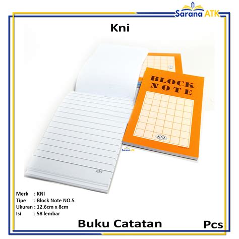 Jual Kni Buku Catatan Block Note NO 5 Kecil Pcs Shopee Indonesia