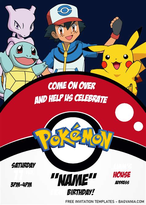 Pokemon Invitation Templates – Editable With MS Word | FREE Printable ...