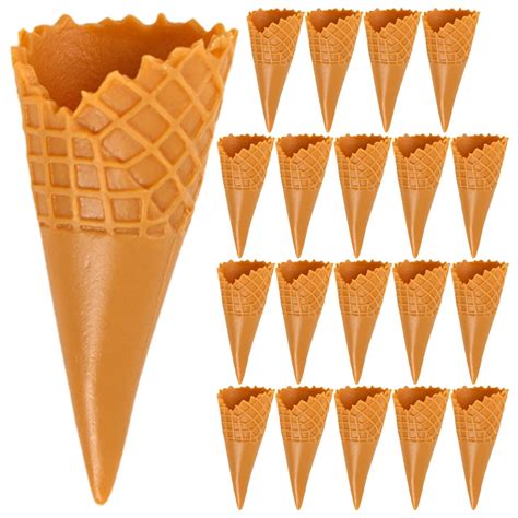 MANLINGDA 18pcs Empty Ice Cream Cone Model Mini Ice Cream Cone Artificial Ice Cream Cones ...