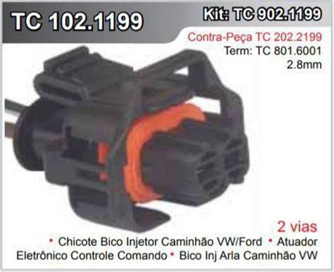 Chicote Bico Injetor Caminh O Vw Ford Sensor Temp S Vias Tc