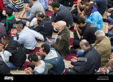 Muslims Have Gathered For Prayer In The Berlin Mosque Hi Res Stock