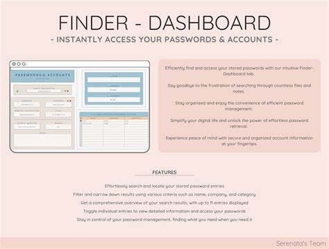 Password & Accounts Tracker Spreadsheet Template for Google Sheets Password Keeper With List and ...