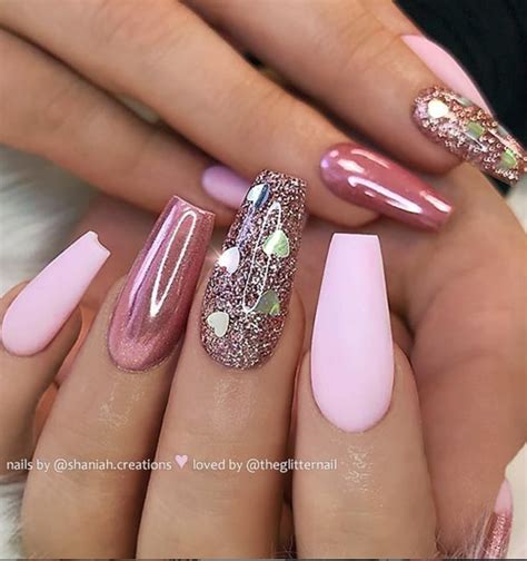 50 Pretty French Pink Ombre And Glitter On Long Acrylic Coffin Nails Design Page 31 Of 53