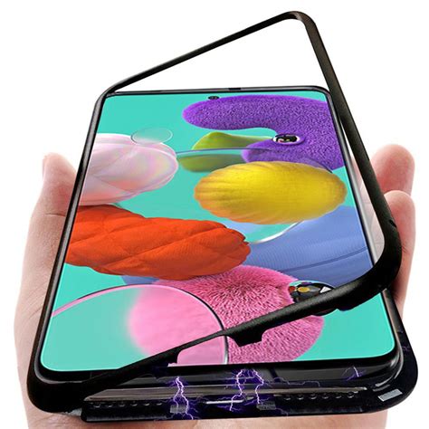 Bakeey Metal Magnetic Adsorption Flip Tempered Glass Protective Case For Samsung Galaxy A71 2019