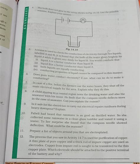 The Bulb Does Not Glow In The Setup Shown In Fig 14 10 List The Possib