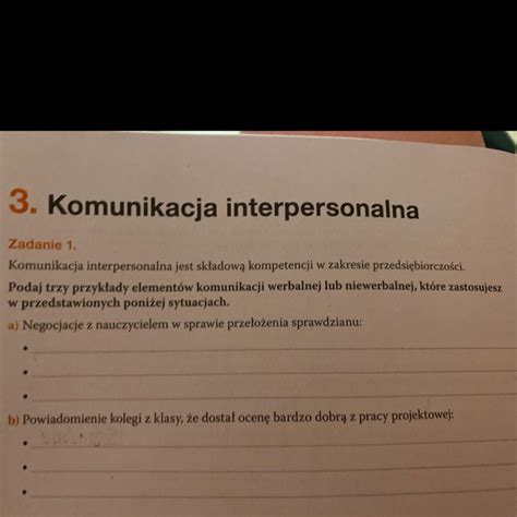 Podaj 3 przykłady elementów komunikacji werbalnej lub niewerbalnej