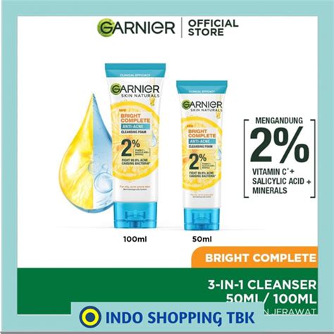 Jual Garnier Bright Complete 3 In 1 Anti Acne Shopee Indonesia