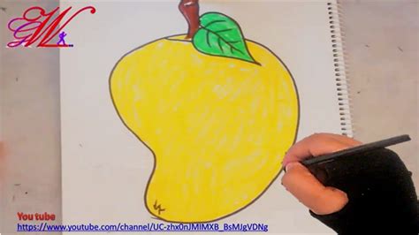 طريقة رسم وتلوين مانجو او مانغو How to draw Mango step by step YouTube