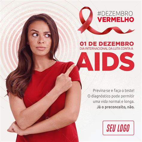 Social Media Dezembro Vermelho Luta Contra A Aids Psd Editável