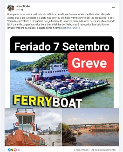 Empresa Divulga Nota Para Afirmar Desconhecimento Sobre Greve No Ferry Boat