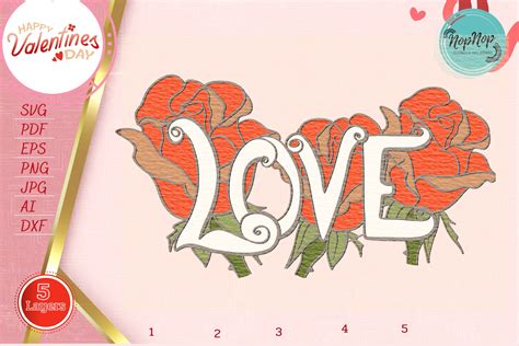 D Love And Rose V Graphic By Nopnop Mandala Design Creative Fabrica