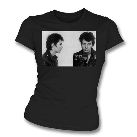 Sid Vicious Sex Pistols Mugshot Womens Slim Fit T Shirt Womens From