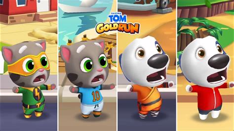 Talking Tom Gold Run Super Tom Vs Football Tom Vs Kung Fu Hank Vs