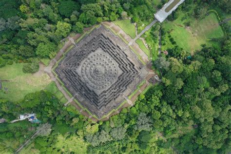 Drone View Borobudur Temple, Magelang, Indonesia Stock Image - Image of ...