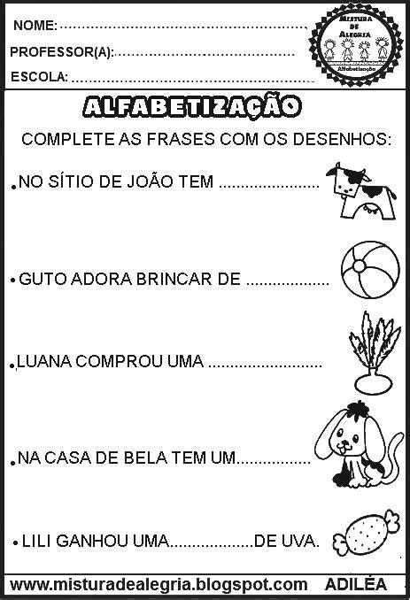 Atividades De Ordenar Frases 3 Ano - ATIVIDADES DE ALFABETIZAÇÃO 3º ANO - FRASES - Mistura de Alegria