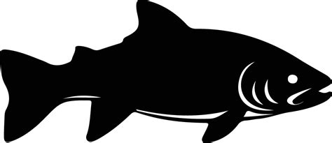 Lake Trout Black Silhouette 38101528 Vector Art At Vecteezy