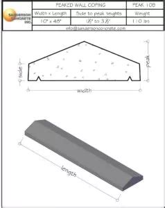 Peak B Precast Concrete Wall Coping Sanderson Concrete