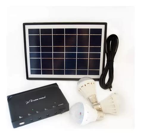 Kit Panel Solar Focos Led Bater A Recargable Usb Lion Env O Gratis