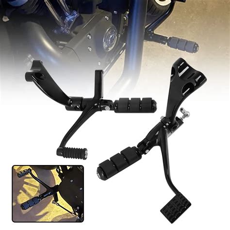 Motorcycle Forward Control Complete Kit Foot Pegs Lever Linkage Black