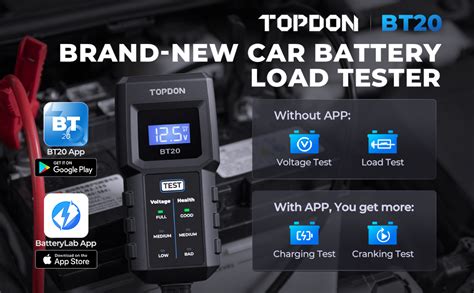 Car Battery Tester Topdon Bt V Load Tester Voltage Test Digital