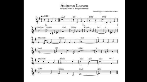 Autumn Leaves Backing Track Youtube