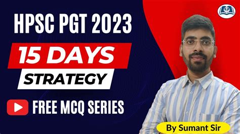 Days Strategy Hpsc Pgt Commerce Free Mcq Series Pgt Youtube