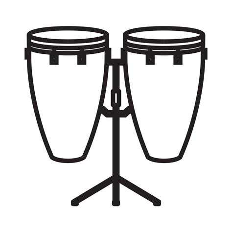 Lines Music Percussion Conga Drum Logo Vector Symbol Icon Design