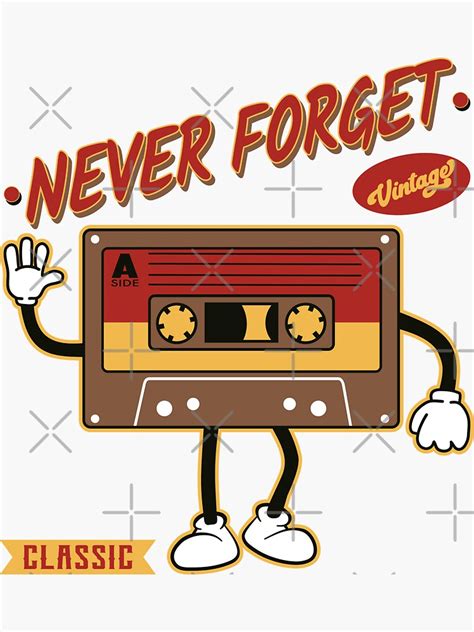 Never Forget Floppy Disk Vhs Tape Cassette Tape Sticker For Sale By 2ribu Redbubble