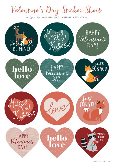 Valentine S Day Sticker Sheet Valentines Printables Free Valentine