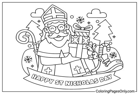 20 páginas para colorear del día de San Nicolás ColoringPagesOnly