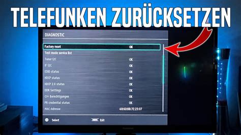 Telefunken Fernseher zurücksetzen Anleitung Deutsch YouTube