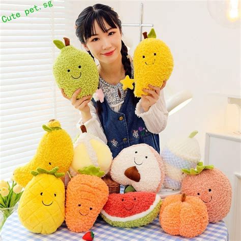 Fuzou Fruit Vegetable Plush Toy Plush Stuffed Toys Soft Watermelon Pineapple Toy Cognitive