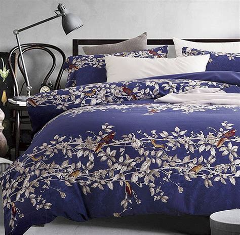 White And Blue Floral Bedding And Comforter Sets Eikei Botanical