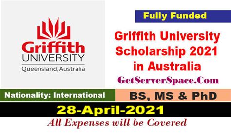 Griffith University International Scholarship 2021 In Australia Fully