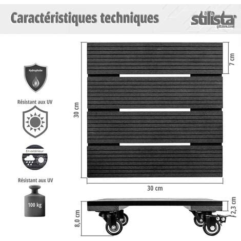 STILISTA Rouleau pour plantes en WPC charge jusqu à 100 kg résistant