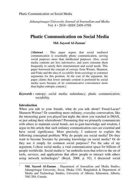 phatic communication  social media