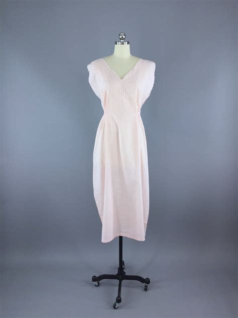 1920s Nightgown Pink Cotton Batiste