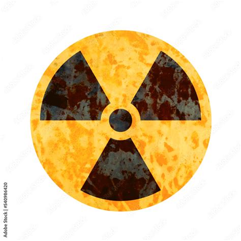 Radiation Sign Danger Radioactive Warning Isolated On White Background