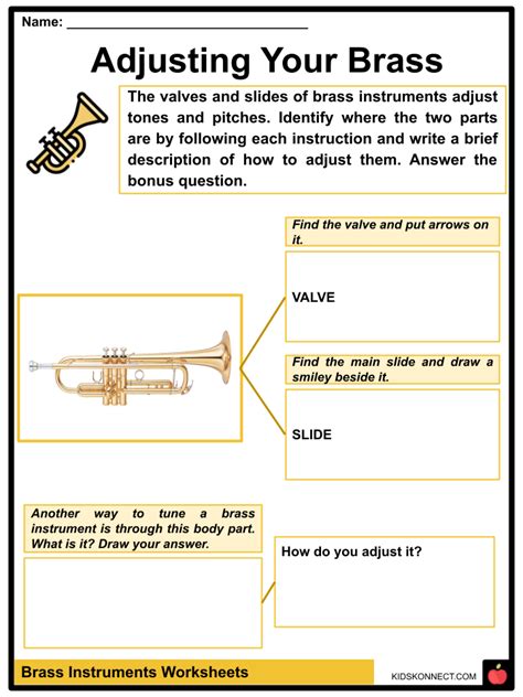 Brass Instruments Worksheets | Types, Famous Musicians, History