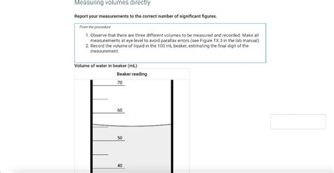 Solved Measuring Volumes Directly Report Your Measurements