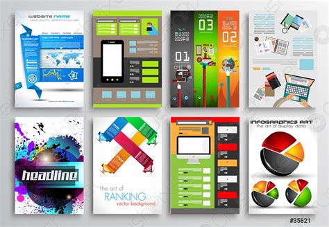 Set of Flyer Design, Infographics. Brochure Designs - stock vector ...