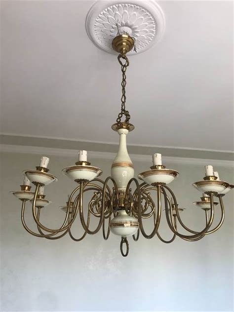 Lampadario Ottone E Ceramica In Vendita A Roma