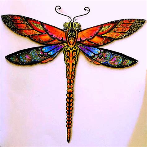 My Colored Version Of The Dragonfly Enchantedforest Dragonfly Art