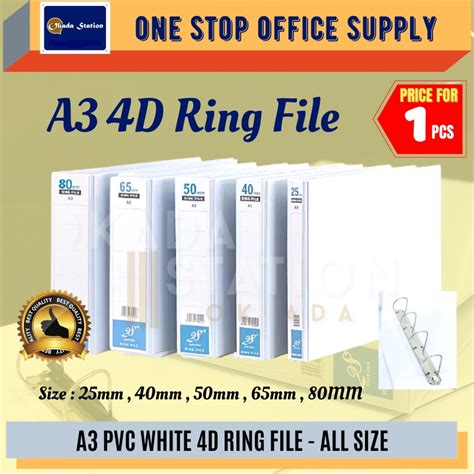 Okada 4d Pvc Ring File A3 White File Fail Putih 4d File A3