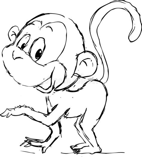 Sketch Cute Monkey Vector Illustration Stock Vector Illustration Of