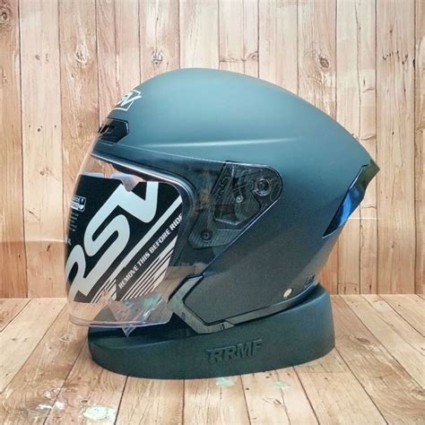 Jual RSV NEW WINDTAIL SOLID BLACK DOFF I HELM HALF FACE RSV NEW